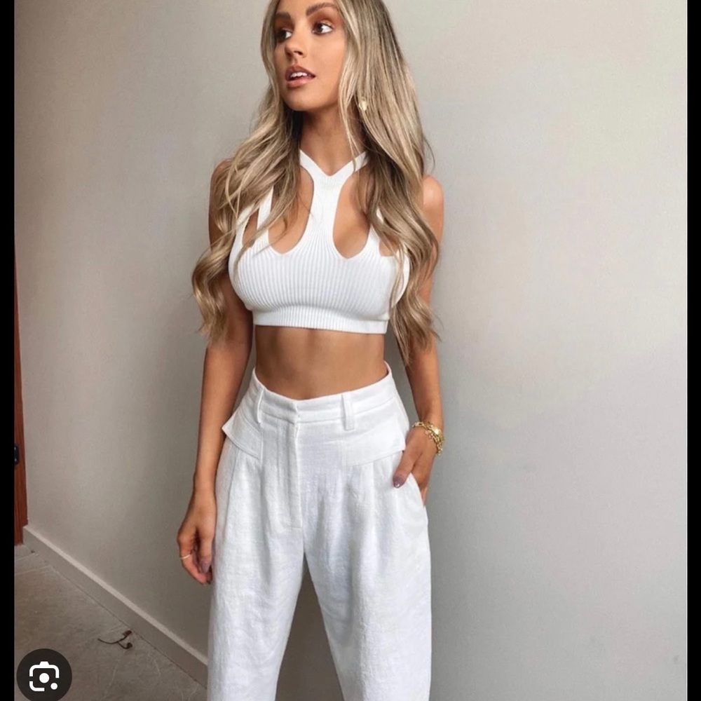 NWT Dion Lee Lustrate Crop Top in White.